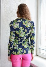 Vintage 60's Blue Thin Cotton French Style Blazer