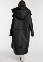 Longline Hoodie coat oversize in black