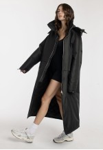Longline Hoodie coat oversize in black
