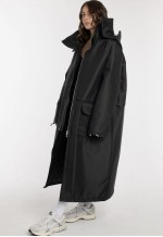 Longline Hoodie coat oversize in black