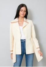 Enzo Russo Cream Wool 70's Style Ladies Wrap Jacket Small