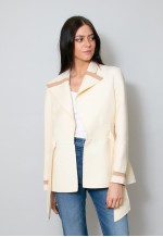 Enzo Russo Cream Wool 70's Style Ladies Wrap Jacket Small