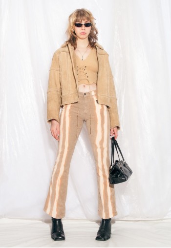 Vintage Shearling Jacket Y2K Real Leather Faux Fur Coat