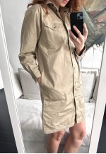 Vintage Cargo Safari Cacao Cotton Mini Dress - S