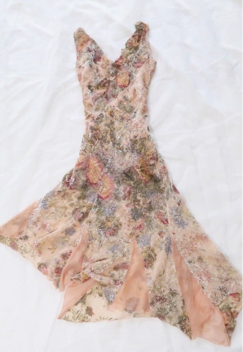 vintage Fairy Dreamy Grunge Glam Asymmetrical Floral Dress