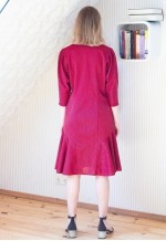 Dark red burgundy gold dots mermaid dress