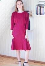 Dark red burgundy gold dots mermaid dress