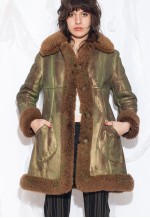 Reworked Vintage 70s Shearling Coat in Green