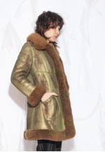 Reworked Vintage 70s Shearling Coat in Green