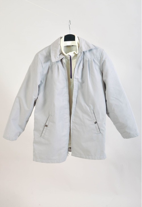 Vintage 80s faux fur lined coat in grey