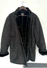 Black Faux Fur Sherpa Coat - XL