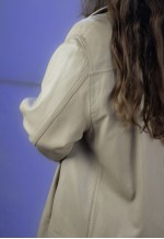 Vintage Adams Chemisier Leather Jacket in Beige L