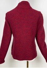 Vintage Boiled Wool Jacket, Red Button Up Wool jacket