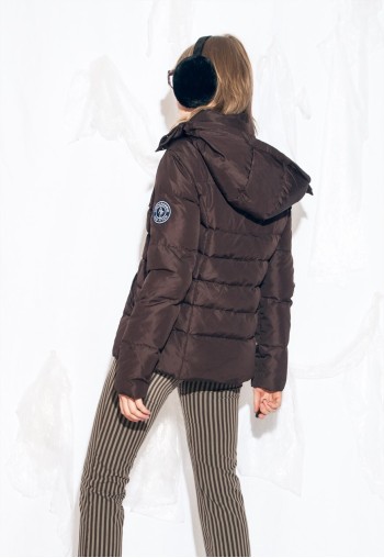 Vintage Y2K Feather Puffer Jacket in Brown