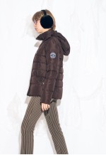 Vintage Y2K Feather Puffer Jacket in Brown