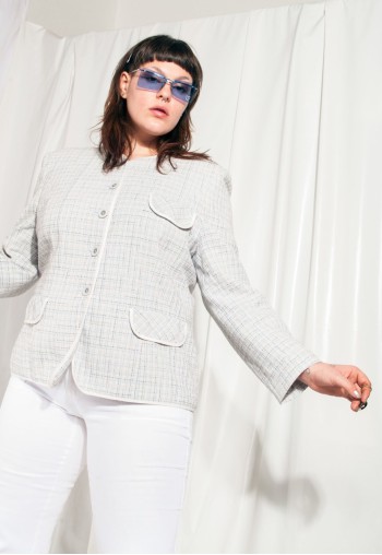 Vintage Blazer Y2k Preppy Mean Girl Plaid Pastel Jacket