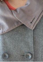Grey high neck wool coat