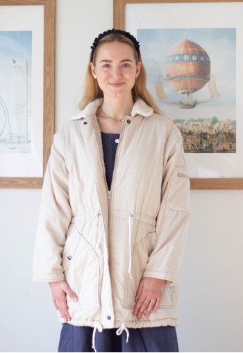 Beige cream vintage coat jacket