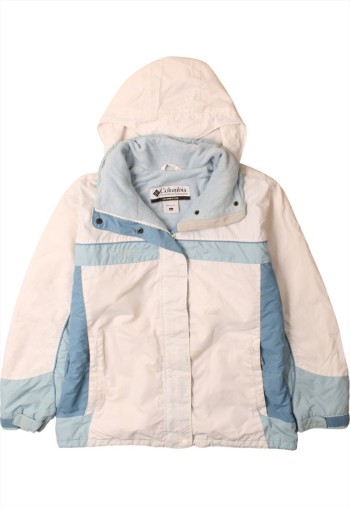 Vintage 90's Windbreaker Hooded Full Zip Up White