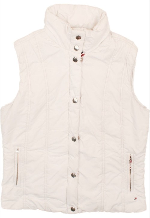90's Vest Sleeveless Button Up Gilet Small Wh